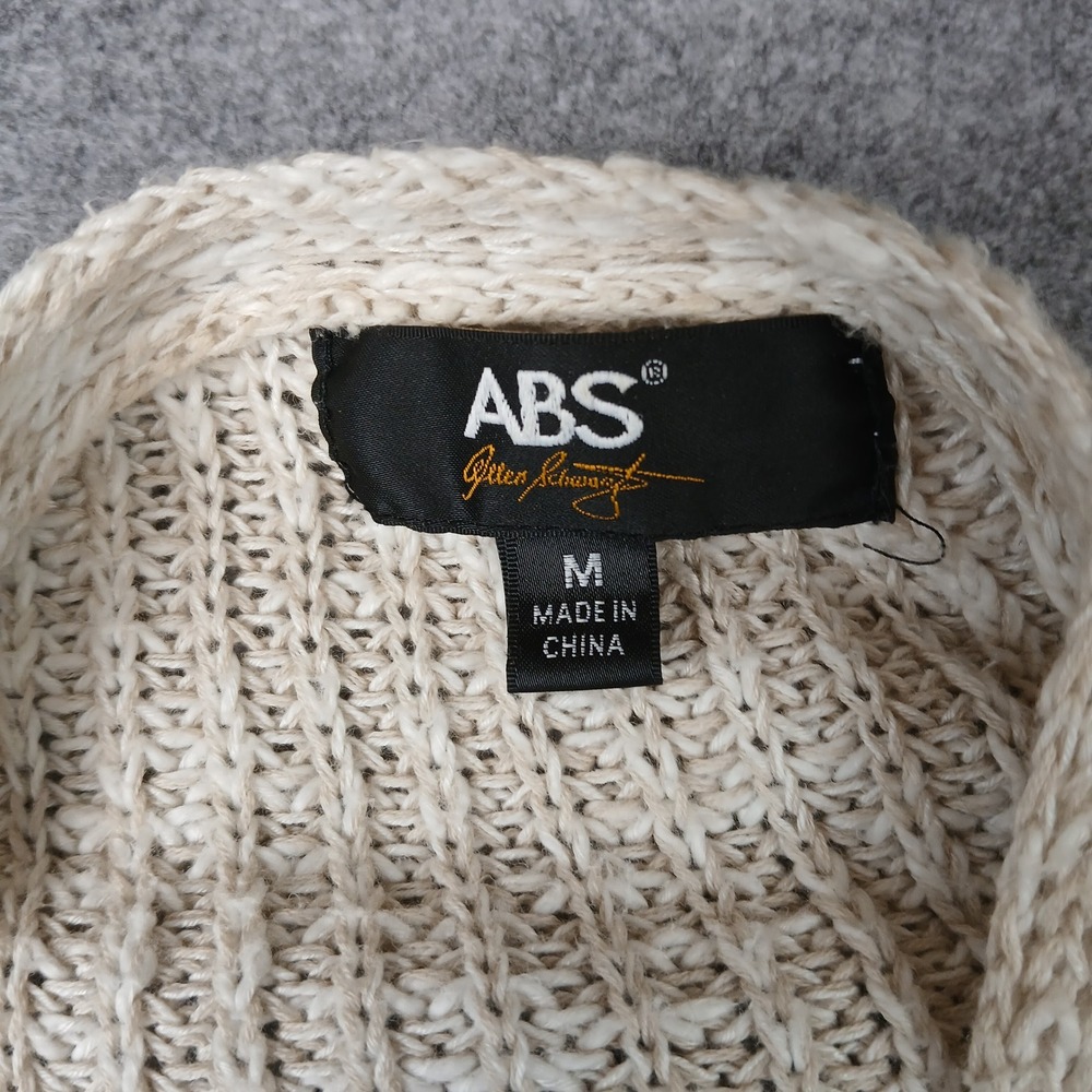 ABS Sweater Womens Medium Beige Marled Vanilla Half Zip Chunky Knit‎ A6F069SC - Picture 5 of 10
